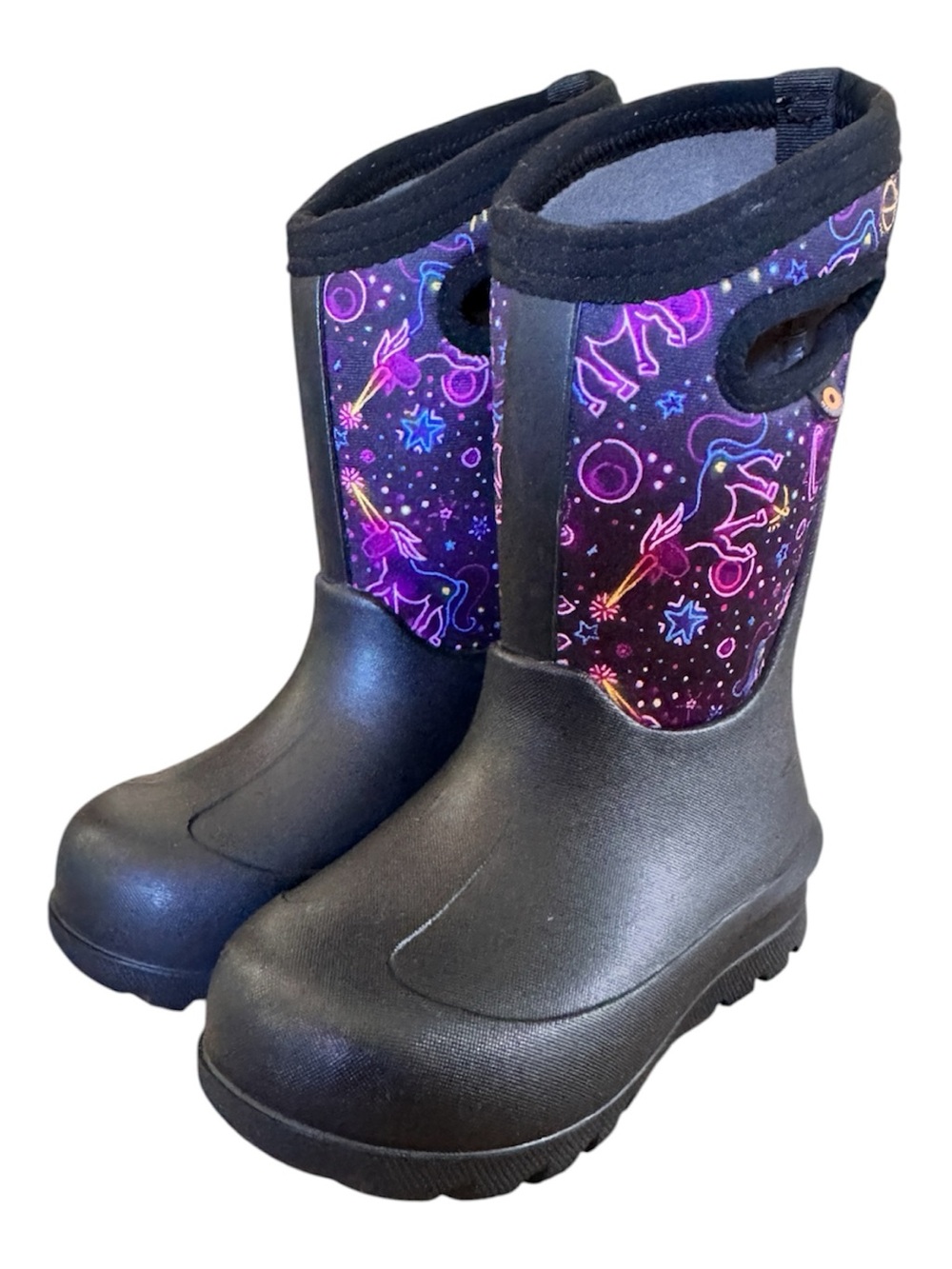 Bogs Kids' Neo-Classic Neon Unicorn Boots Waterproof Insulated to -35°F Size 10